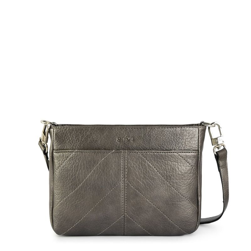 ZIOL - Cartera bandolera mediana agustina plateado oscuro
