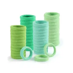 GENERICO - Set 32 Colets Colores Gruesas Para Cabello Pelo Elástico Verde