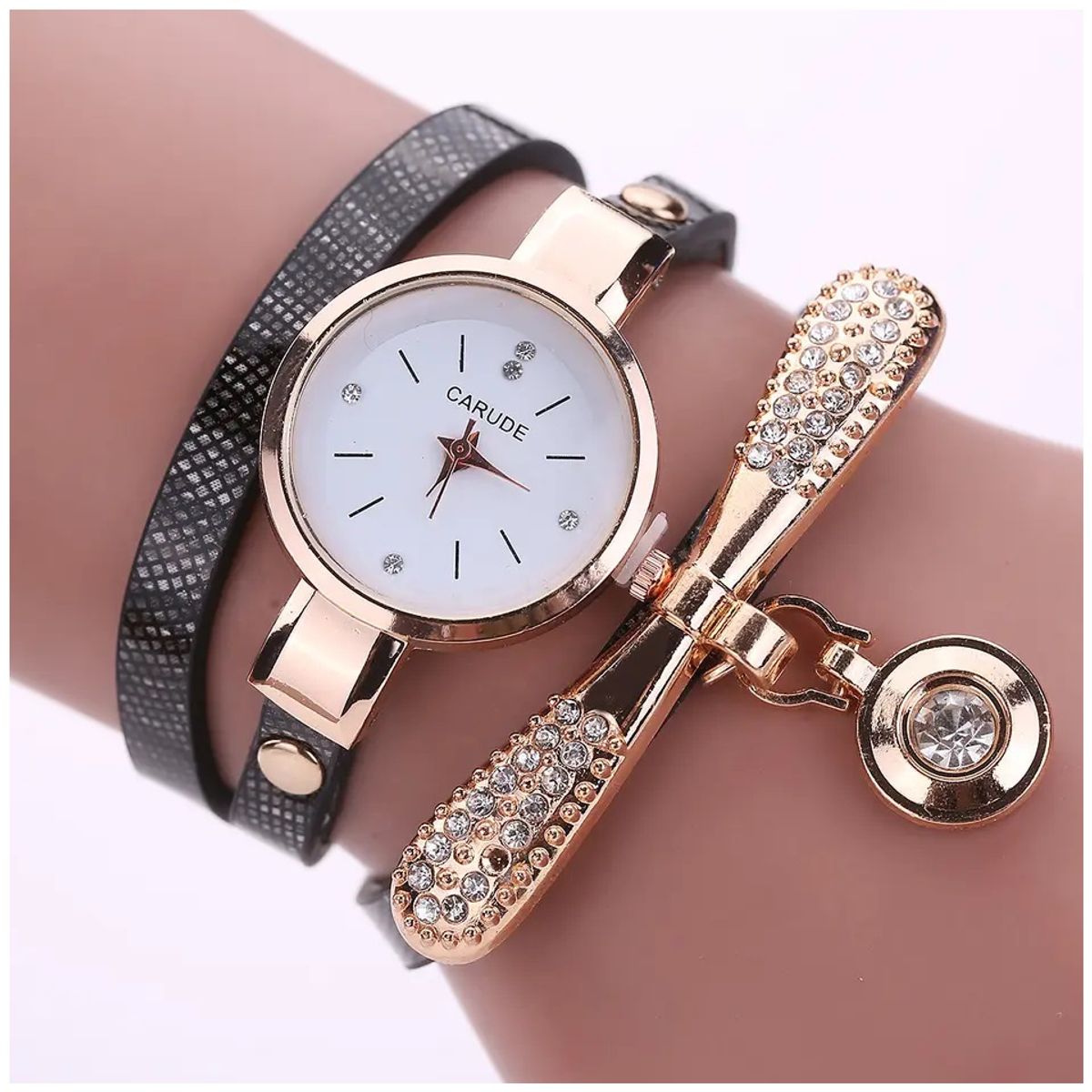 STARTECHOFFICE - Reloj de lujo Personalizado para Mujeres con Incrustaciones y Pulsera Elegante