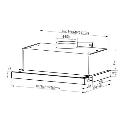 Imagen 2 del producto Campana de Cocina Empotrable DÜNE TH0460SS