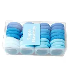 GENERICO - Set 32 Colets Colores Gruesas Para Cabello Pelo Elástico Azul