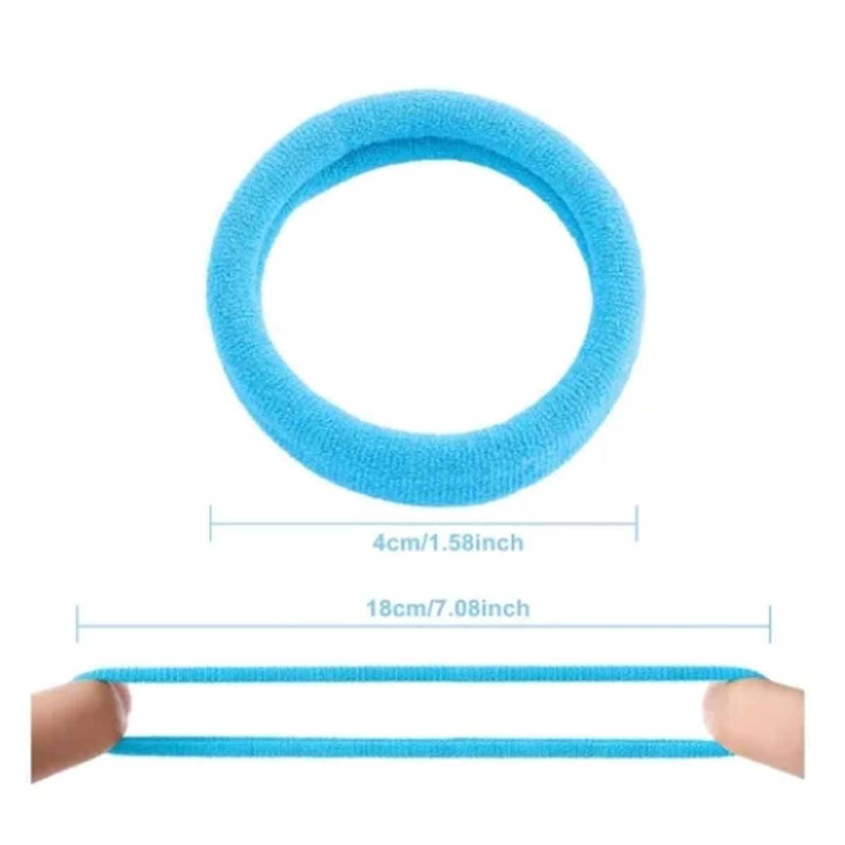 GENERICO - Set 32 Colets Colores Gruesas Para Cabello Pelo Elástico Azul