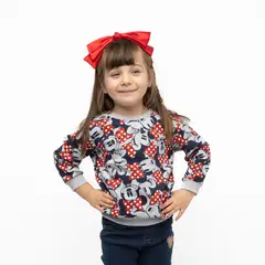DISNEY - Poleron Niña Caras Minnie Gris
