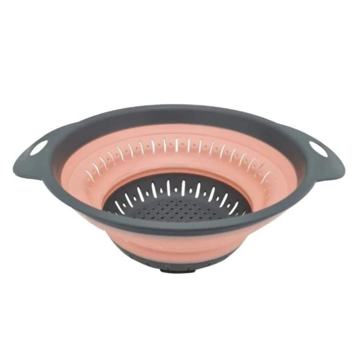 BAZUCA - Colador Plegable Redondo de Silicona para Alimentos - Salmon