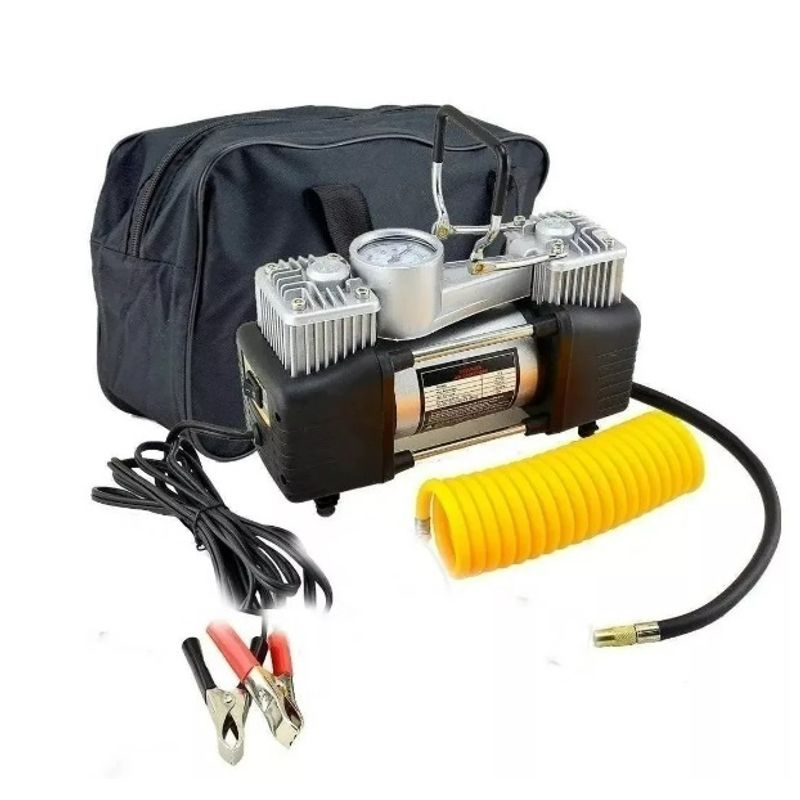 GENERICO - Compresor De Aire Doble Piston Para Auto 12v + Funda