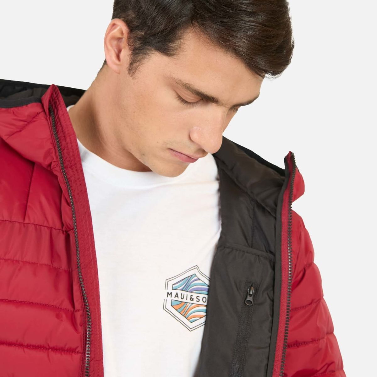 MAUI AND SONS - Parka Puffa Honokaa Rojo Hombre Maui And Sons