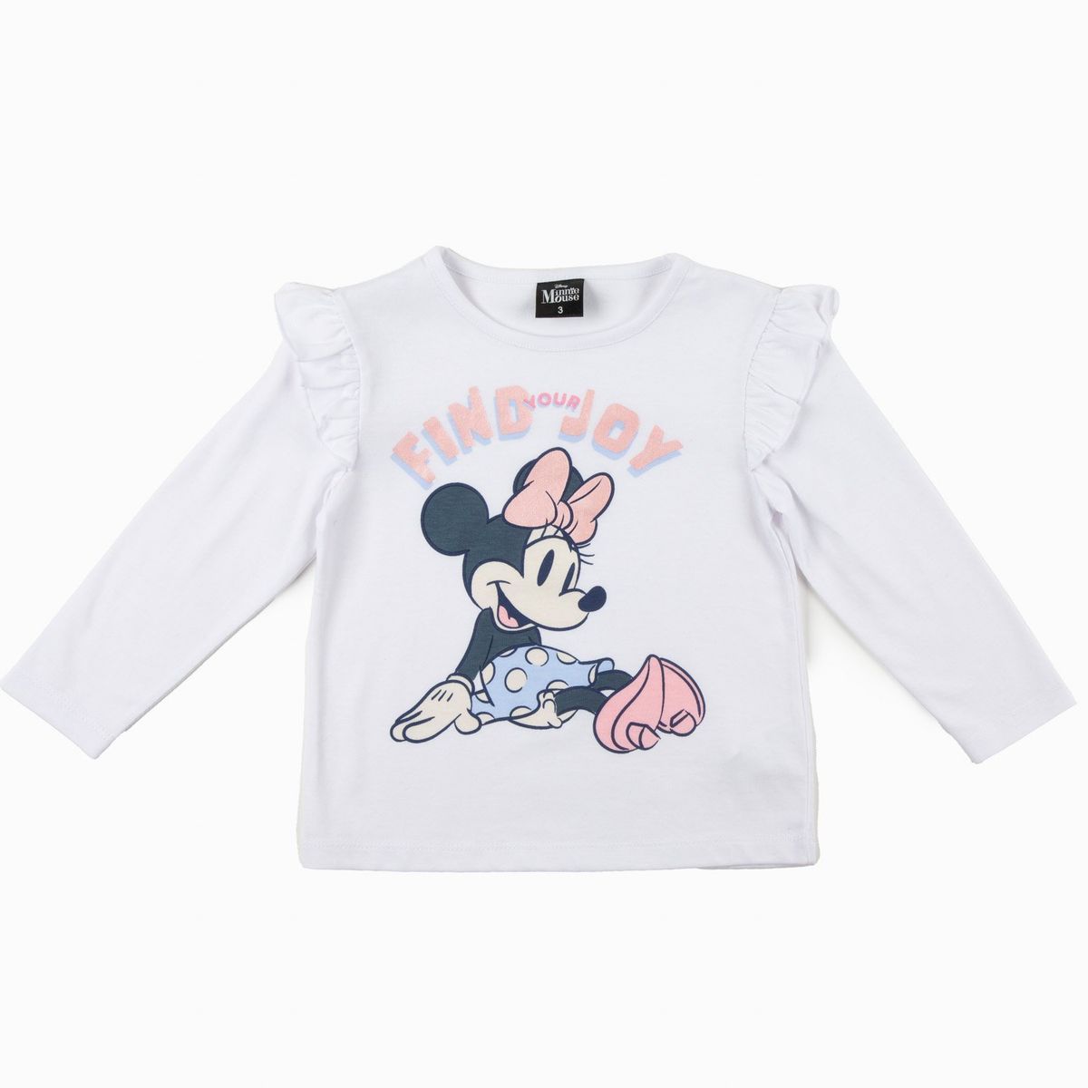 DISNEY - Polera Manga Larga Niña Find Joy Minnie Blanco Disney