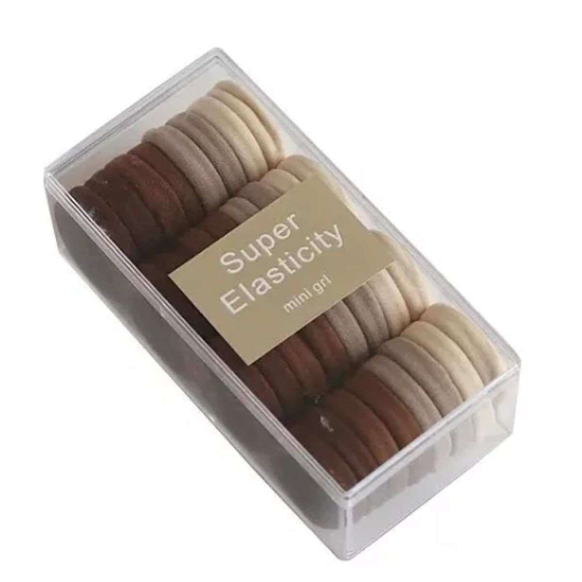 GENERICO - Set 32 Colets Colores Gruesas Para Cabello Pelo Elástico Marron