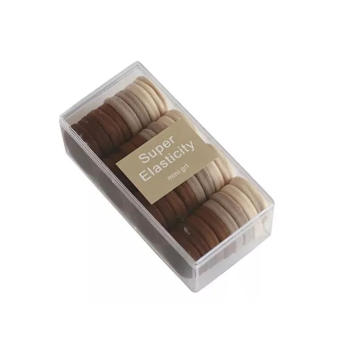 GENERICO - Set 32 Colets Colores Gruesas Para Cabello Pelo Elástico Marron