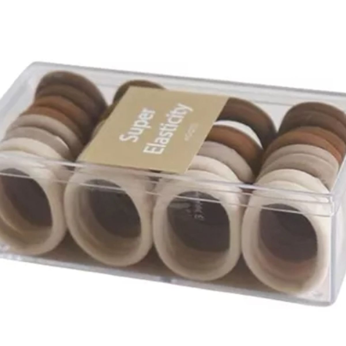 GENERICO - Set 32 Colets Colores Gruesas Para Cabello Pelo Elástico Marron