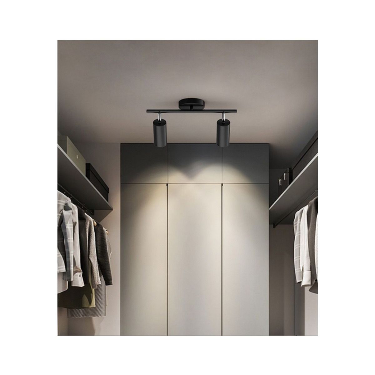 GENERICO - Barra Timo de 2 Luces - Negro Mate