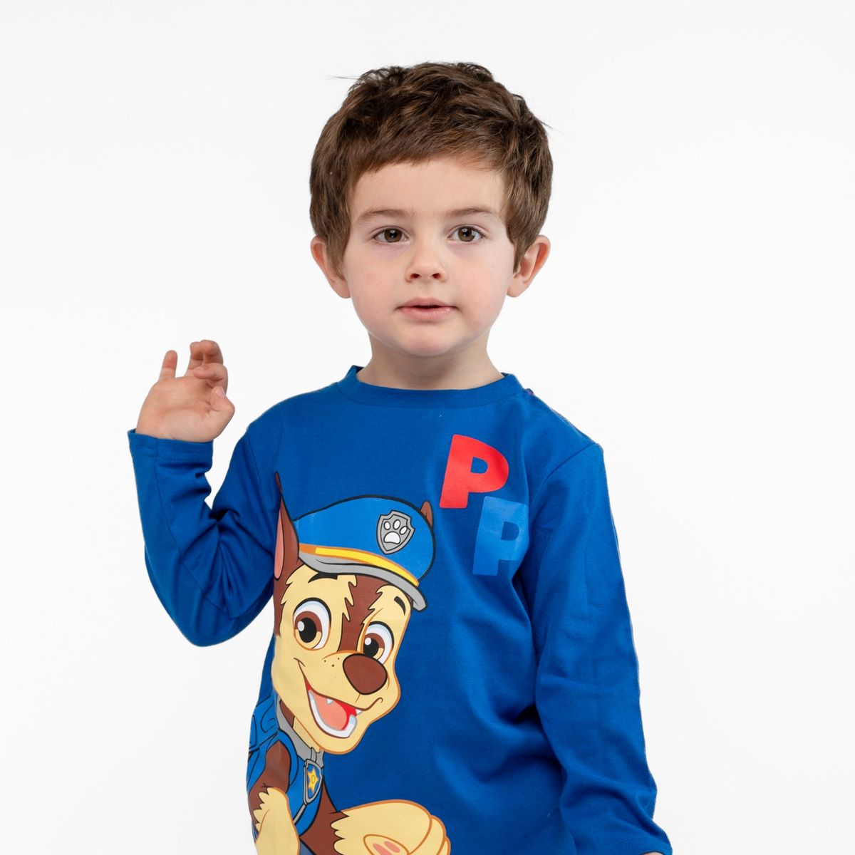 PAW PATROL - Polera Manga Larga Niño Chase PP Azul Paw Patrol