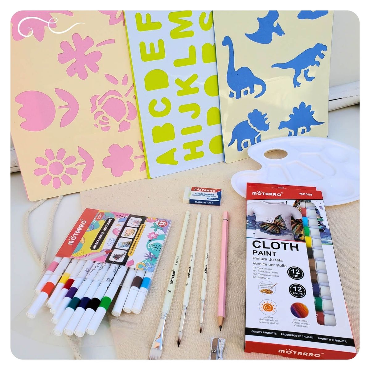 CELEBRA IDEAS - Set de Arte de Pintura en Tela Kit de Arte 35 Piezas
