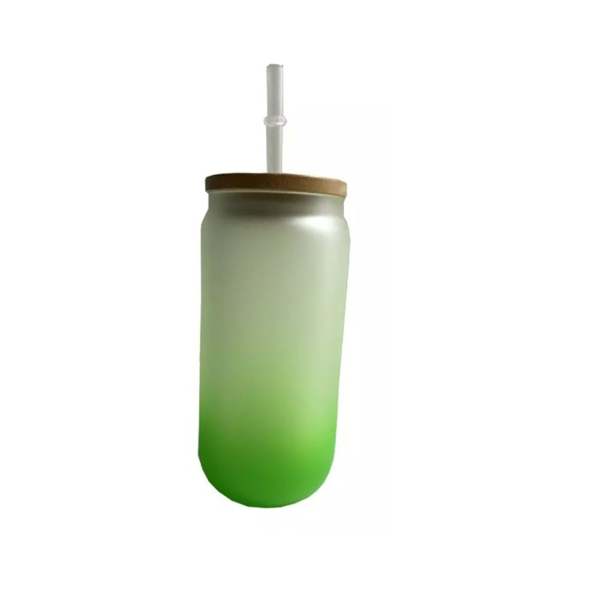 GENERICO - Vasos Glass Sublimación 16oz 500ml Tapa Bambú Y Caja Verde