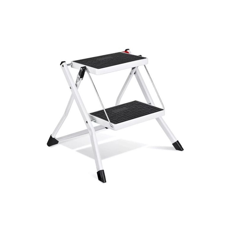 GENERICO - Escalera Multiuso Plegable 2 Peldaños Ultra Compacta