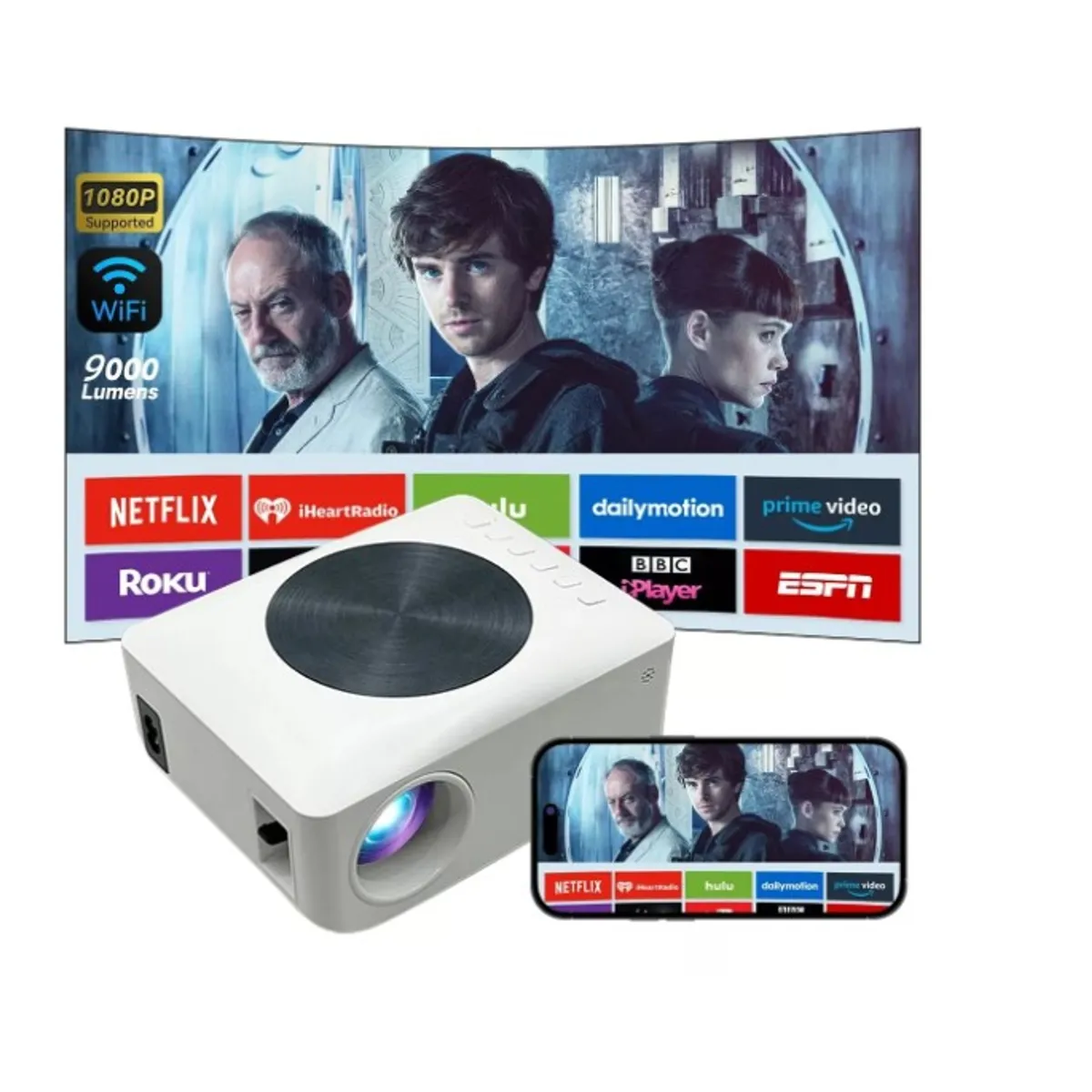 GENERICO - Proyector Ansi Con Wifi, Blanco, 80