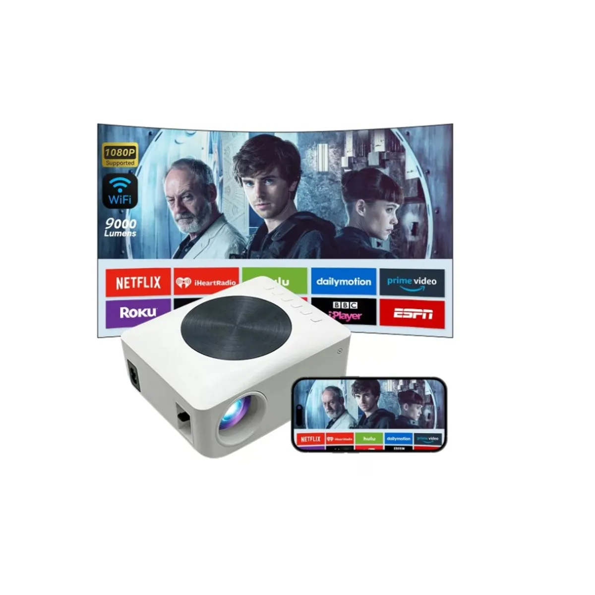 GENERICO - Proyector Ansi Con Wifi, Blanco, 80