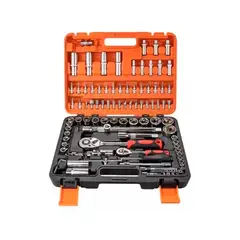 TECNOPRO - Caja Herramientas Set Kit Juego Dados Chicharra 94 Piezas