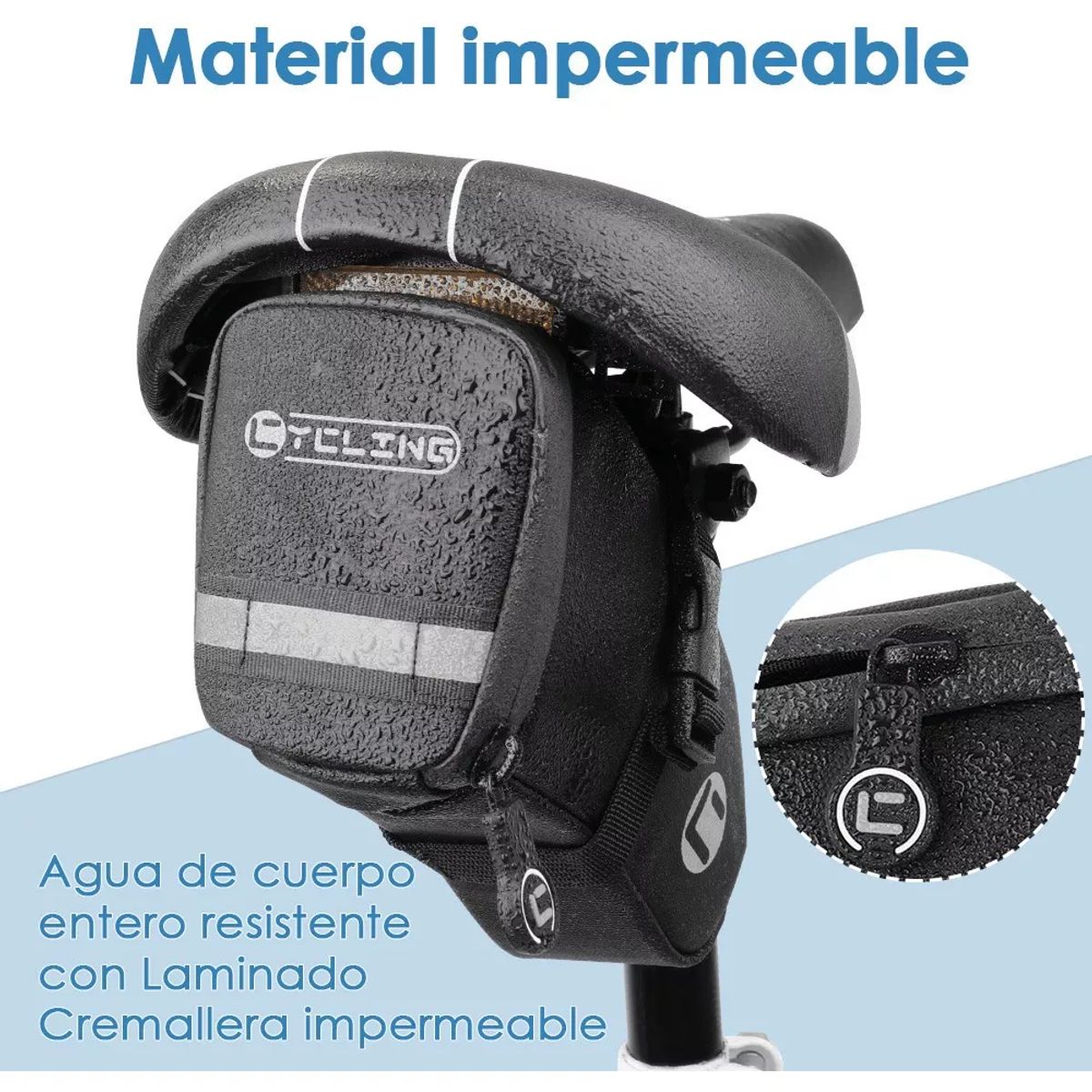 LUKOVEE - Bolso Trasera Impermeable Y Reflexivo Para Sillín Bicicleta