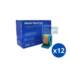 GENERICO - Pack X 12 Cinta Tela Micropore 2.5cm X 9.1m Color Piel Caja