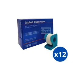 GENERICO - Pack X 12 Cinta Tela Micropore 2.5cm X 9.1m Color Blanca Caja