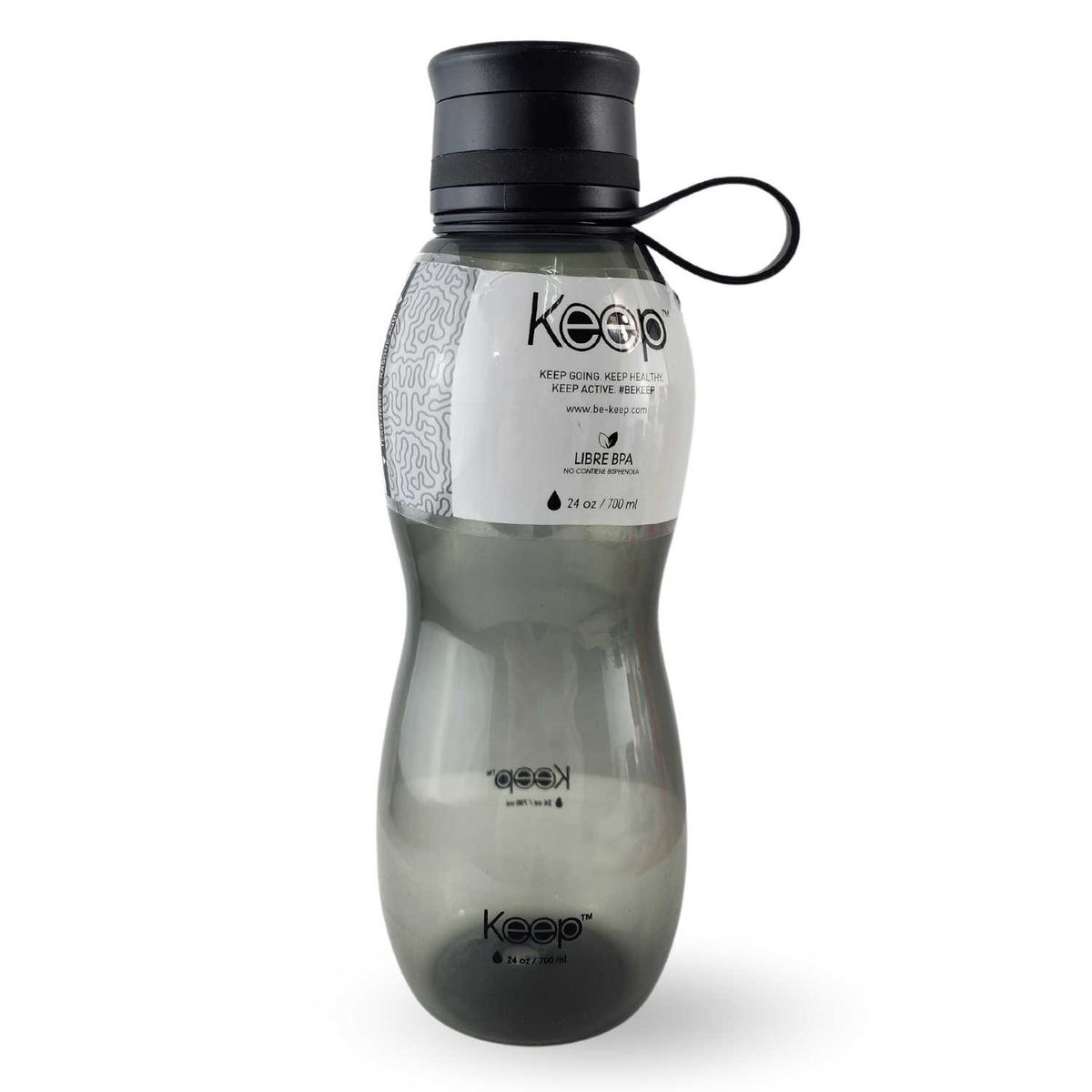 KEEP - Botella Keep Value Bebidas Jugos 700mL Silicona Negro