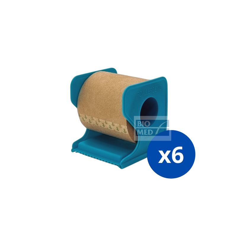 GENERICO - Pack X 6 Cintas Adhesiva Micropore Color Piel Papel 5cm X 9cm
