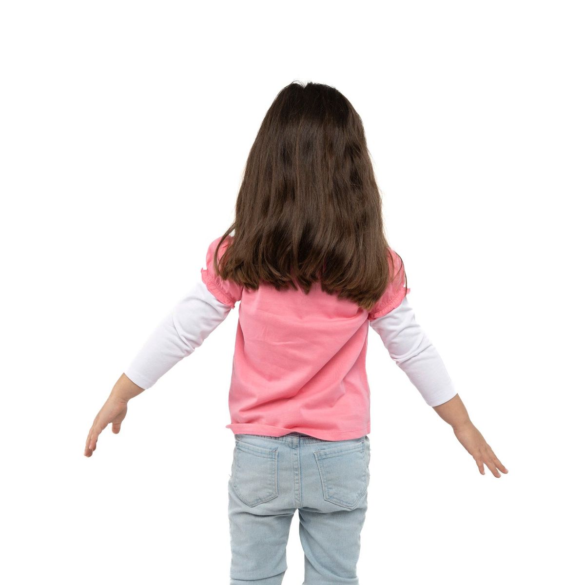 DISNEY - Polera Manga Larga Niña Minnie y Mickey Rosado Disney