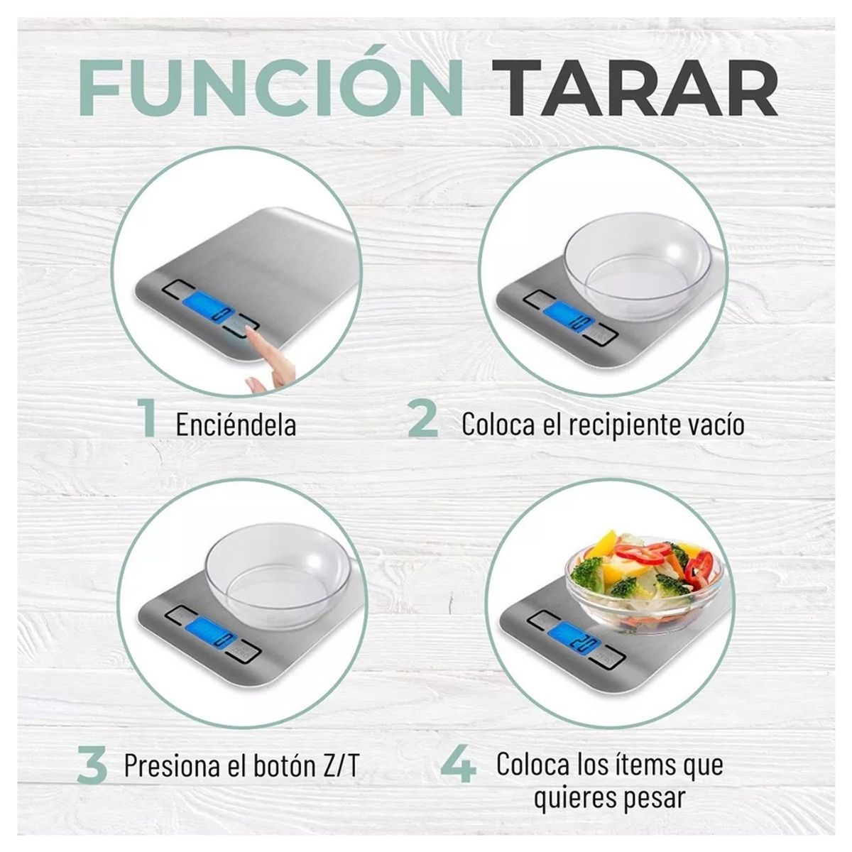 BELKRA - Balanza Cocina Pesa Gramera Digital Acero Inox