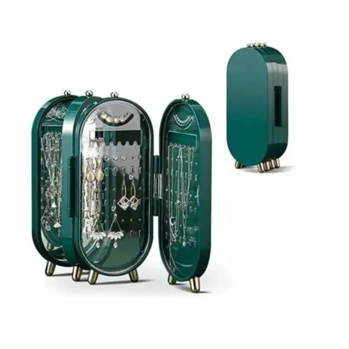 GENERICO - Organizadora Para Joyas O Accesorios Con Espejo VERDE