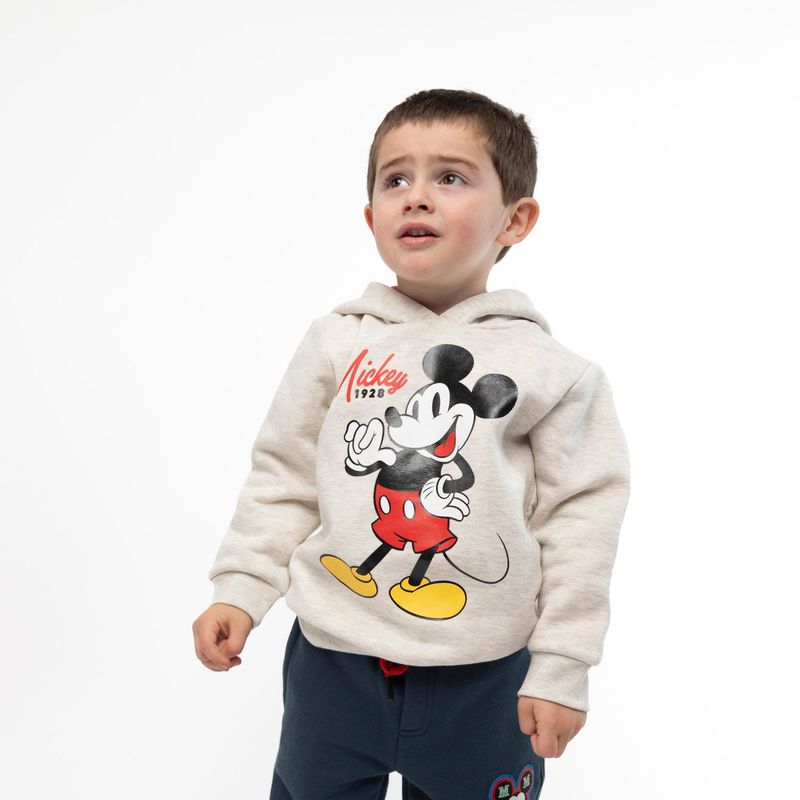 DISNEY - Poleron con Gorro Niño Mickey 1928 Gris Disney
