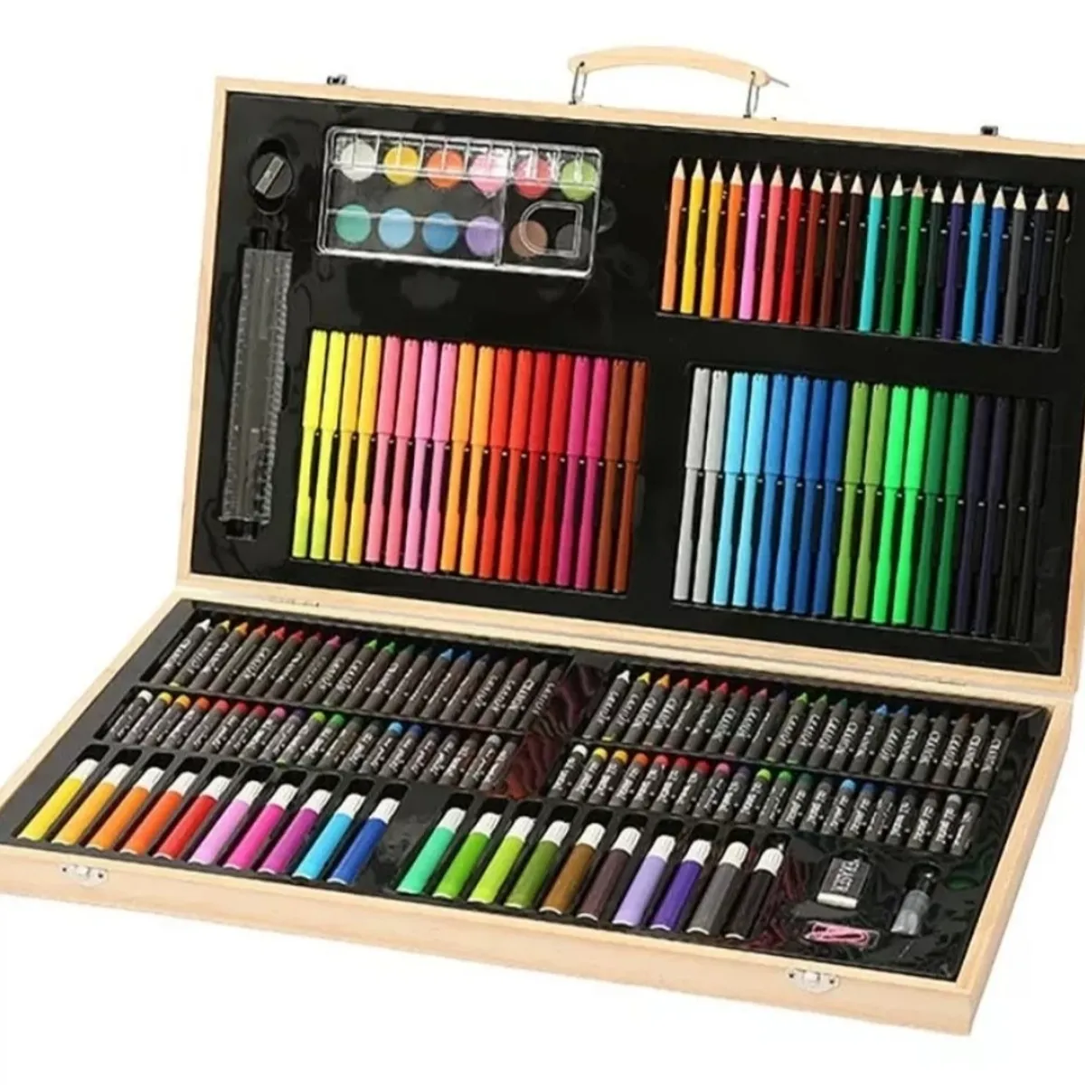 GENIE - Set De Lápices De 180 Pcs Para Colorear En Maleta De Madera