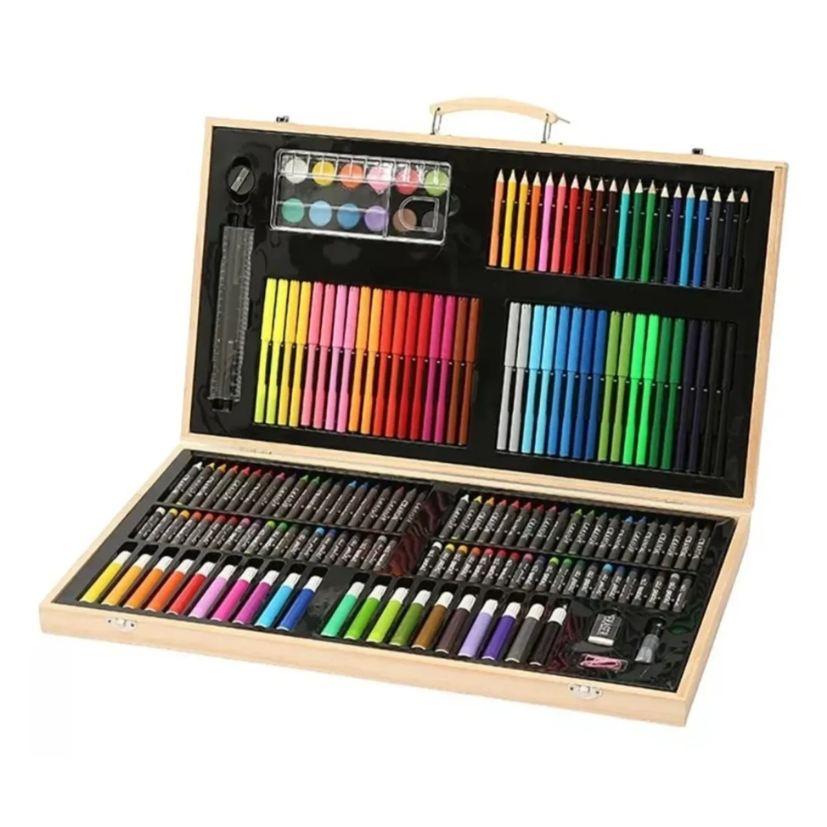 GENIE - Set De Lápices De 180 Pcs Para Colorear En Maleta De Madera