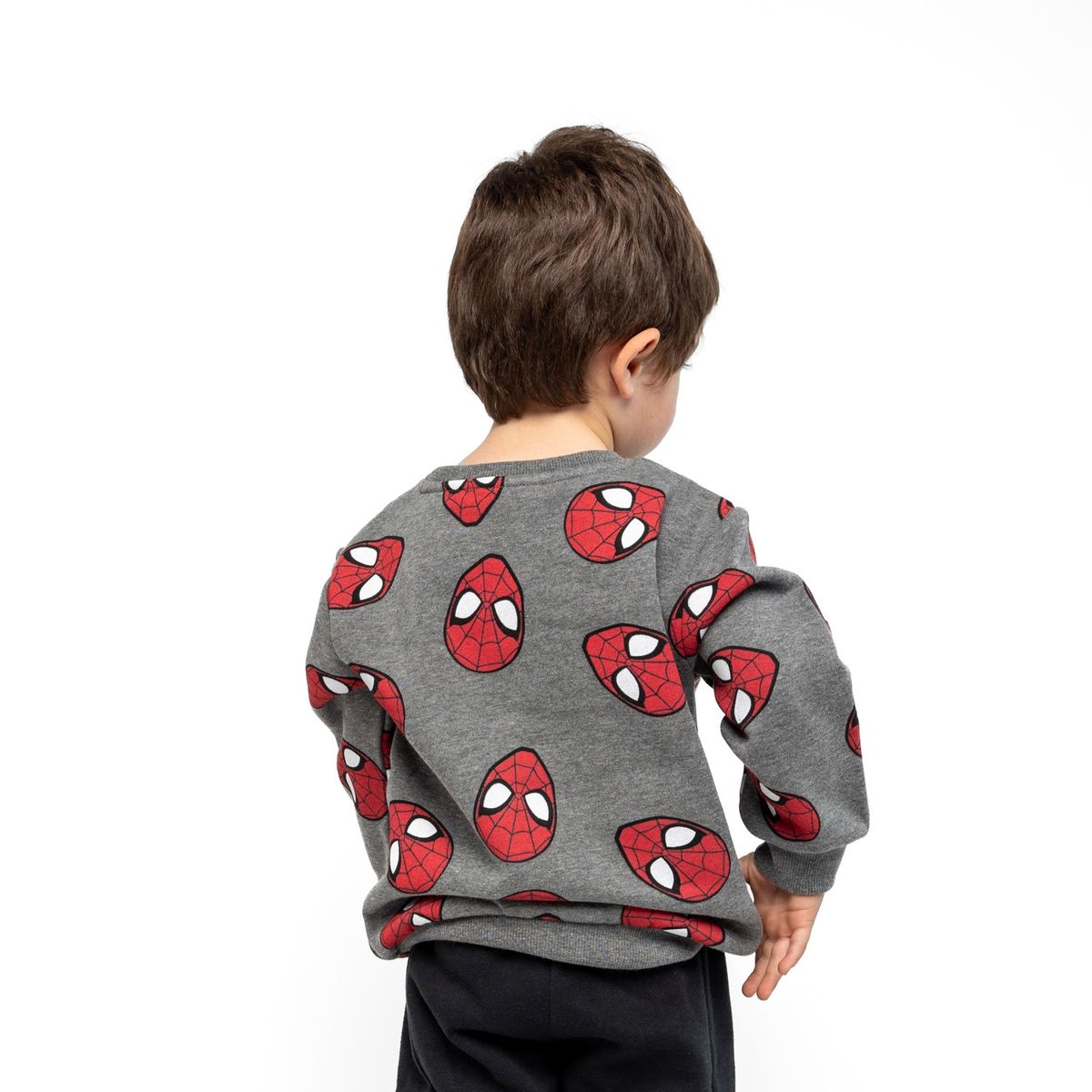 MARVEL - Poleron Cerrado Niño Caras Spiderman Gris Marvel