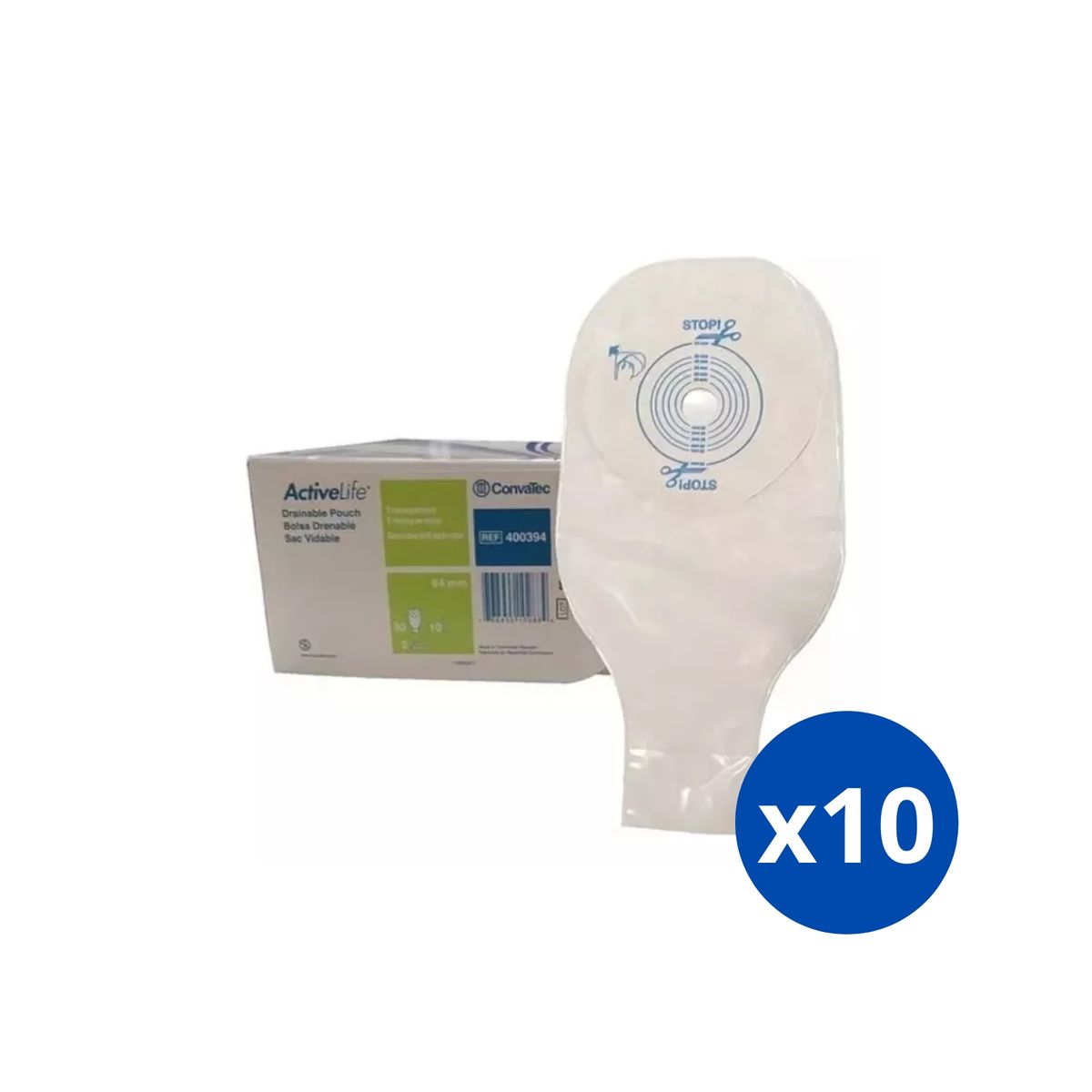 CONVATEC - Pack X 10 Bolsas Ostomia Convatec 400394 Desechable 1 Pieza