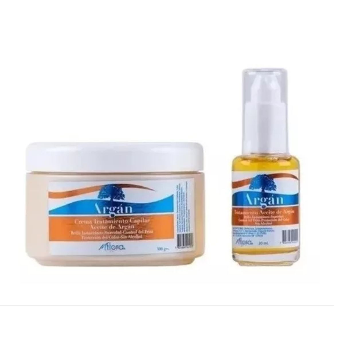 MFLORA - 1 Crema argan 300 Grs Flora + 1 Aceite argan 30ml Flora.-