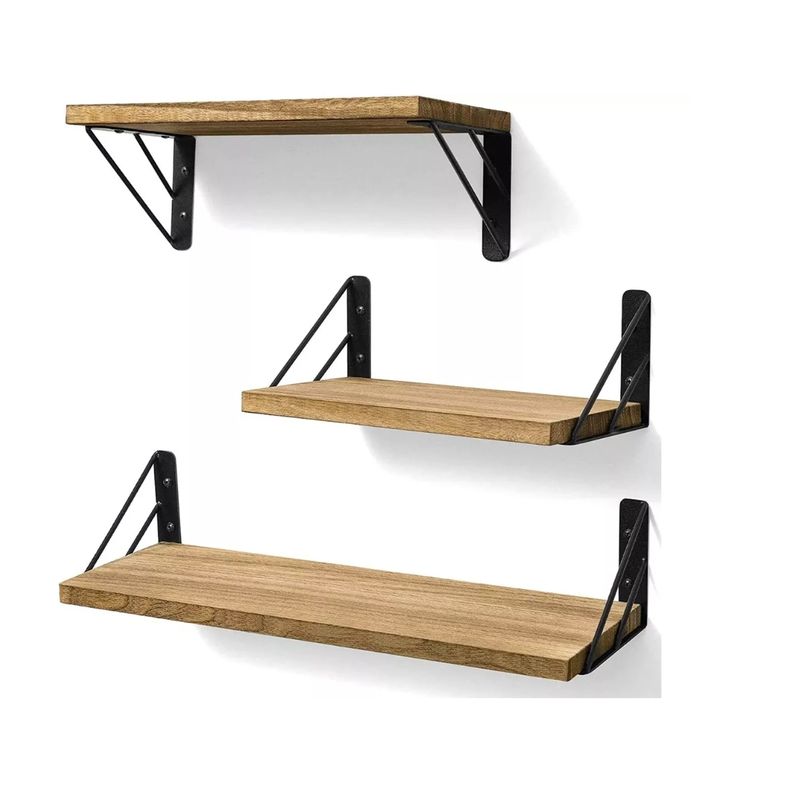 GENERICO - Repisas Flotantes De Madera Multipropósito Kit X3 Colores