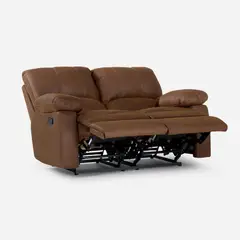 ROSEN - Sofá Reclinable Archie 2 Cuerpos Manual Tela Café