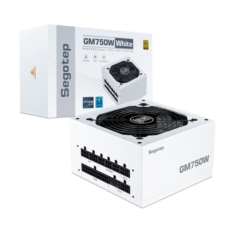 GENERICO - SEGOTEP GM750W ATX3.0 80 PLUS FUENTE DE PODER GOLD MODULAR BLANCO