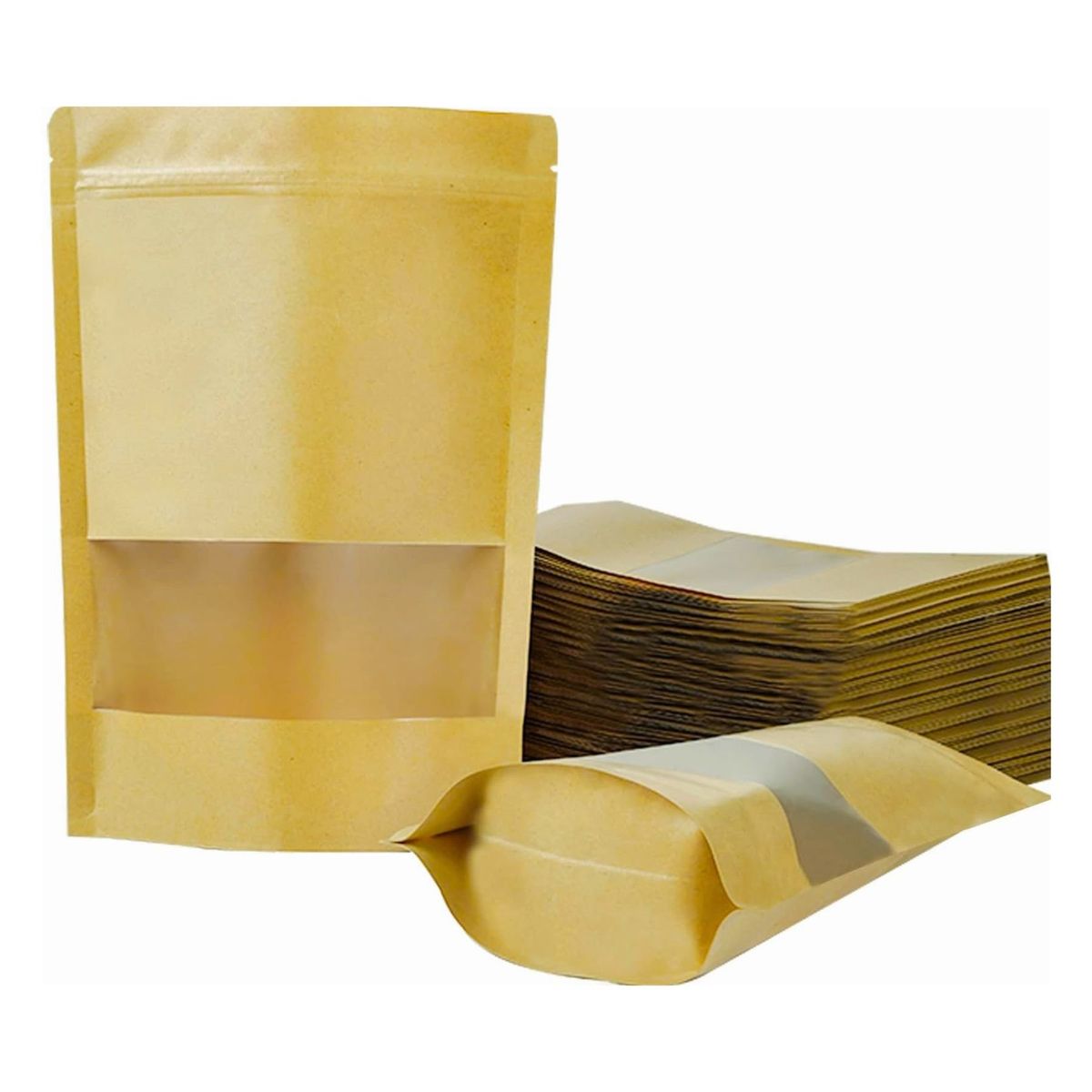 GENERICO - Pack 150 Bolsa Doypack Kraft 9x14cm Almacenaje Alimentos Comida