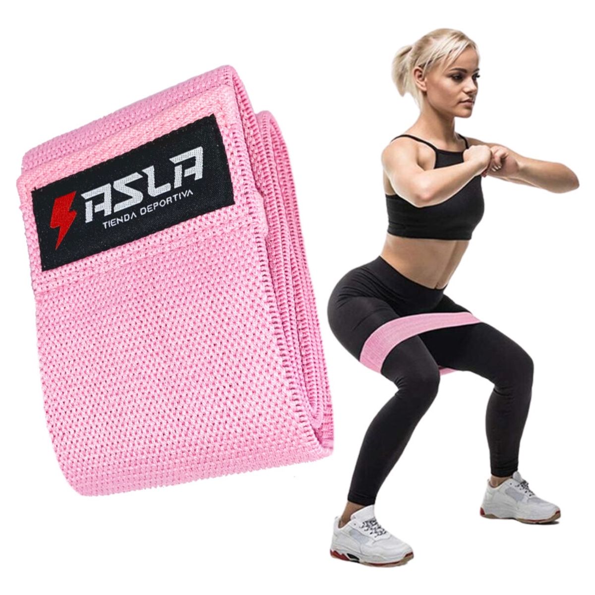 GENERICO - Banda Tela Rosada Ejercicio Para Gluteos Y Piernas Asla