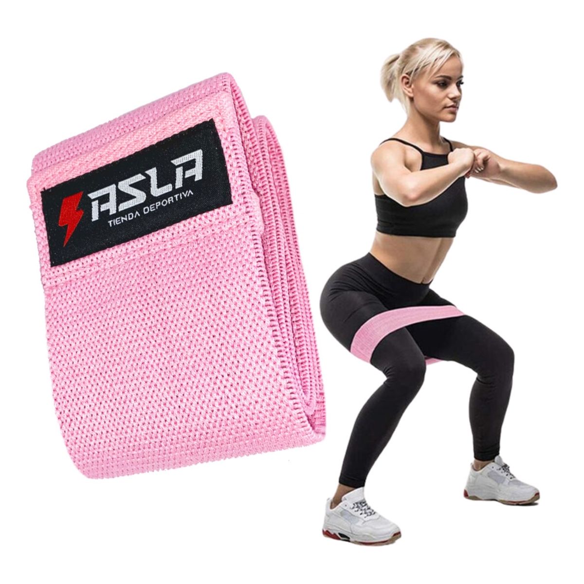 GENERICO - Banda Tela Rosada Ejercicio Para Gluteos Y Piernas Asla
