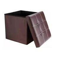 Puff Baul Organizador Plegable Cafe