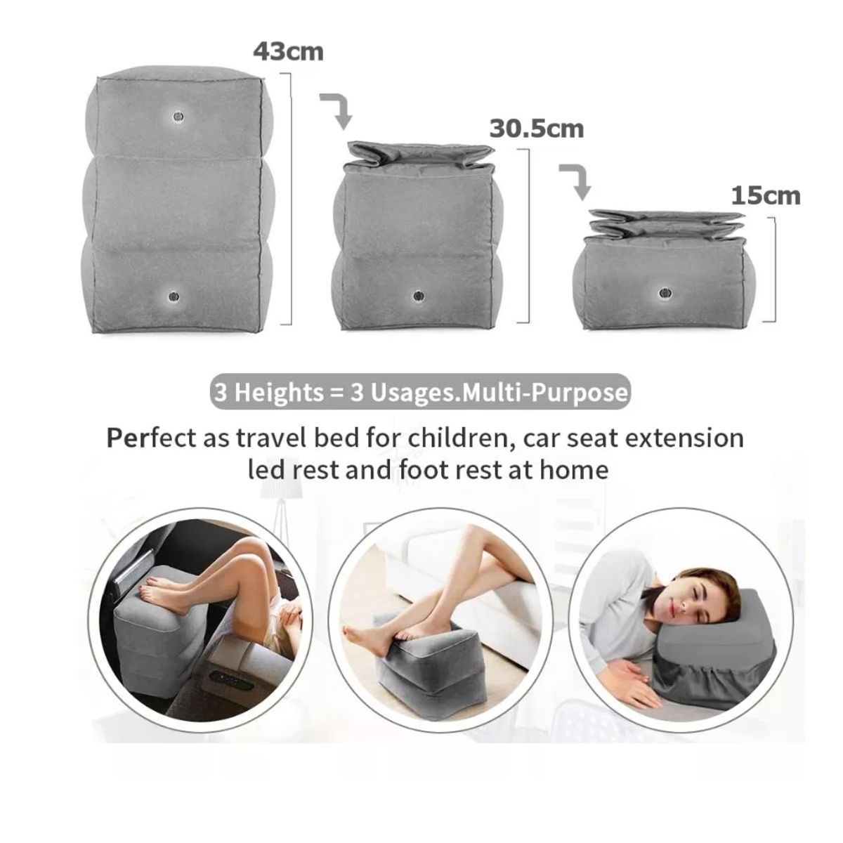 GENERICO - Almohada Cojín Cama Inflable Para Viajes Avión Auto Bus