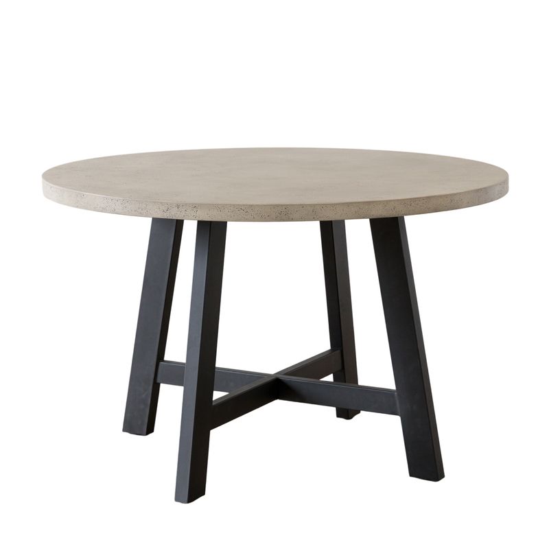 AMOBLE - Mesa De Comedor Dublin Cemento Redonda 120 Amoblé