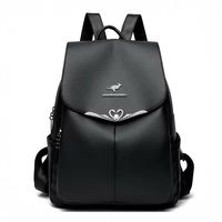 Mochila de Cuero Pu Suave Juvenil Impermeable Gran Capacidad