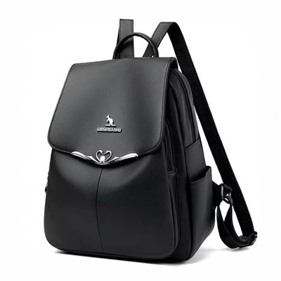 Imagen 2 del producto Mochila de Cuero Pu Suave Juvenil Impermeable Gran Capacidad