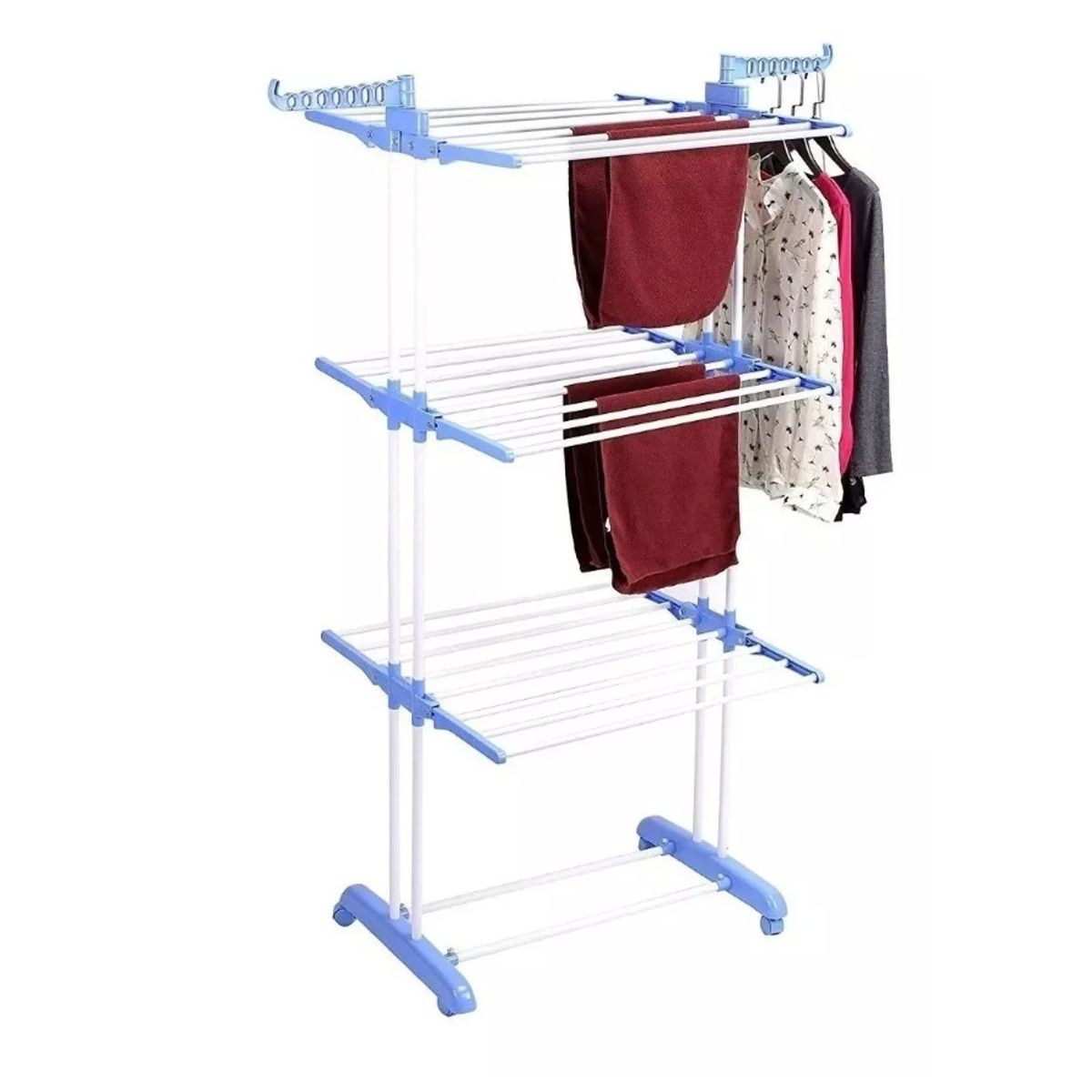 GENERICO - Tendedero Organizador Colgador Ropa Plegable 3 Niveles Hogar