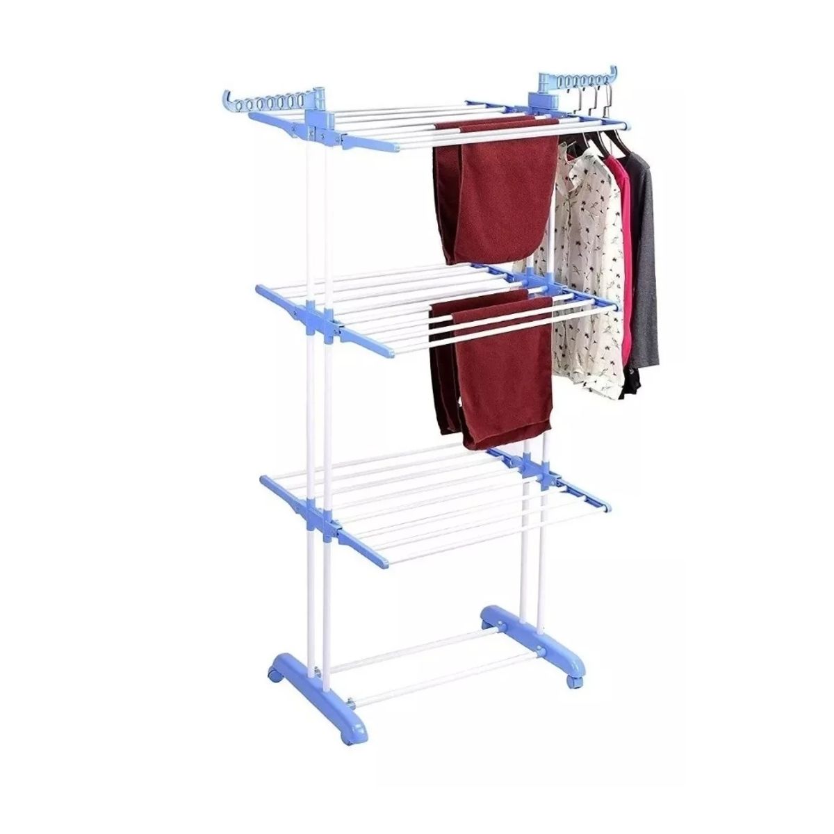 GENERICO - Tendedero Organizador Colgador Ropa Plegable 3 Niveles Hogar