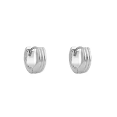 BOAZ JOYAS - ARGOLLAS BRUNA 12MM BAÑADAS EN ORO BLANCO